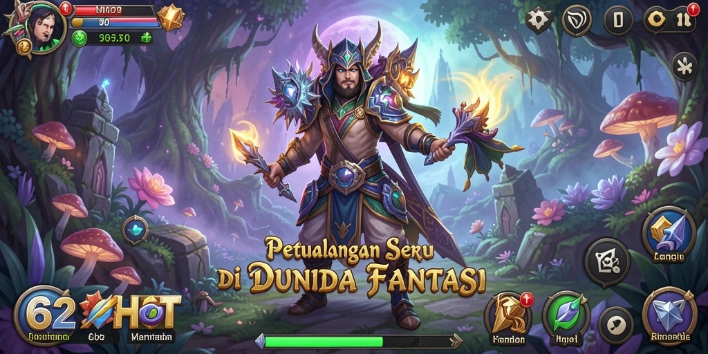 Screenshot gameplay 62HOT dengan aksi seru di dunia fantasi.