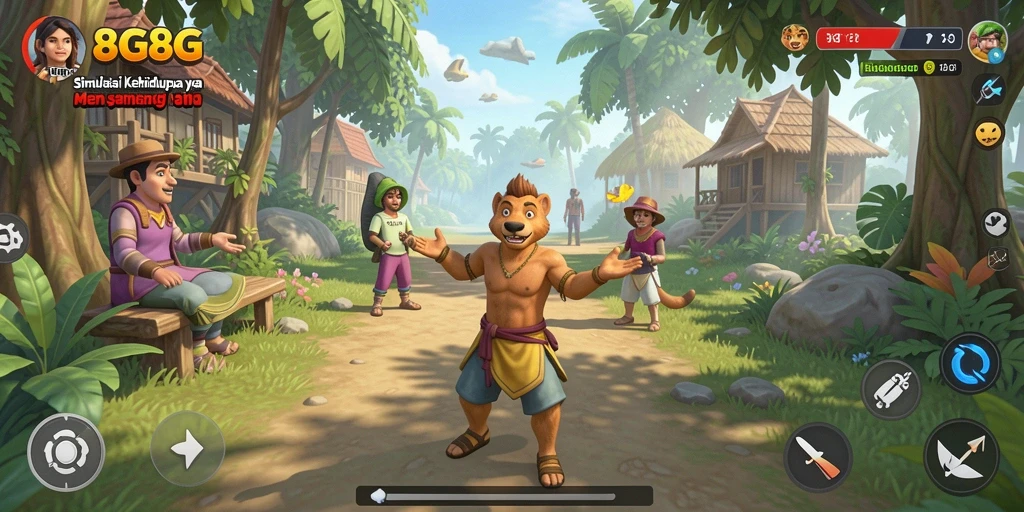 Tampilan gameplay menarik dari 8G8G yang menampilkan simulasi kehidupan.