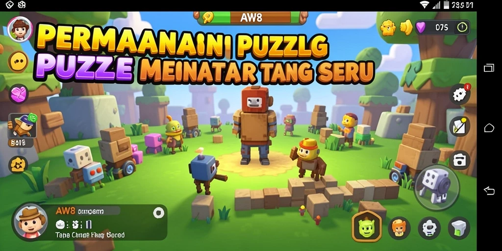 Tangkapan layar permainan AW8 menampilkan gameplay Puzzle yang menarik