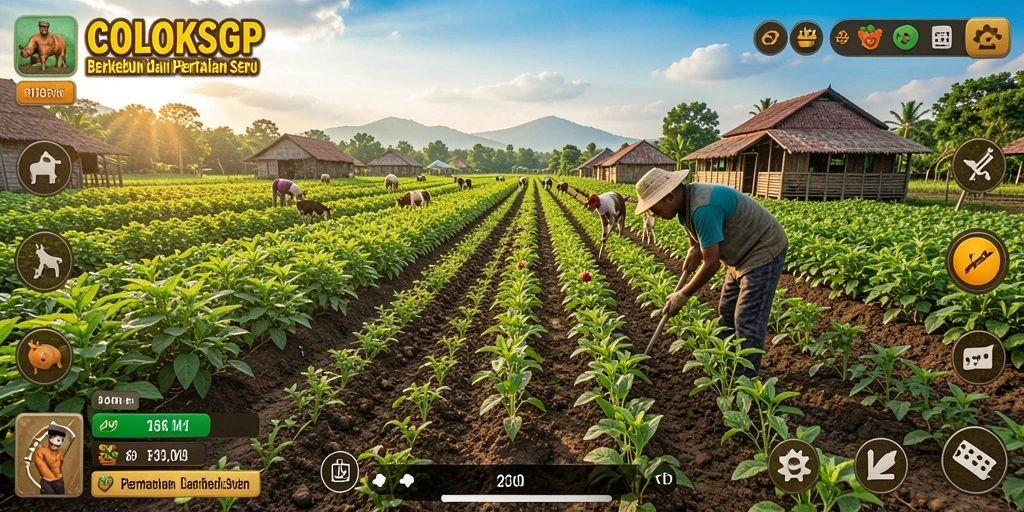 Screenshot gameplay COLOKSGP menampilkan aktivitas berkebun yang menyenangkan.
