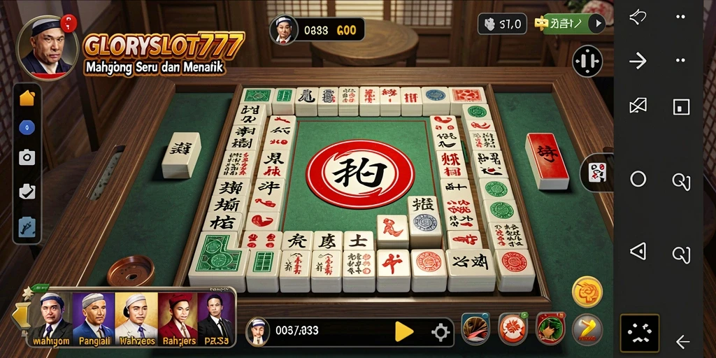 Tampilan menakjubkan dari gameplay Mahjong di GLORYSLOT777.