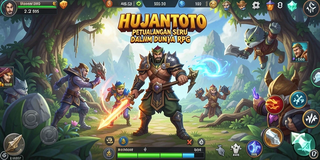 Screenshot gameplay dari HUJANTOTO yang menunjukkan pertarungan epik.