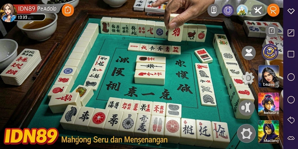 Tampilan gameplay Mahjong yang menarik di IDN89.