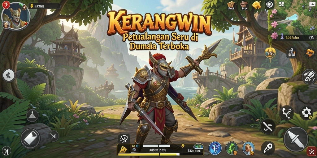Tampilan menakjubkan dari gameplay KERANGWIN di dunia terbuka.