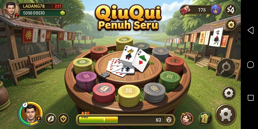 Screenshot LADANG78 menunjukkan gameplay seru permainan QiuQiu.