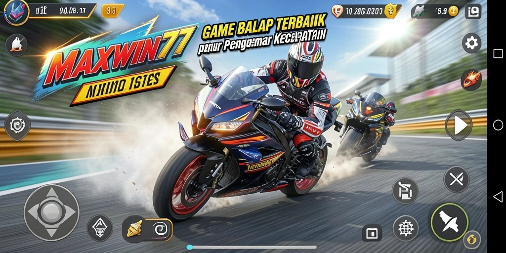 Tampilan unik gameplay balap motor MAXWIN77 yang memukau.