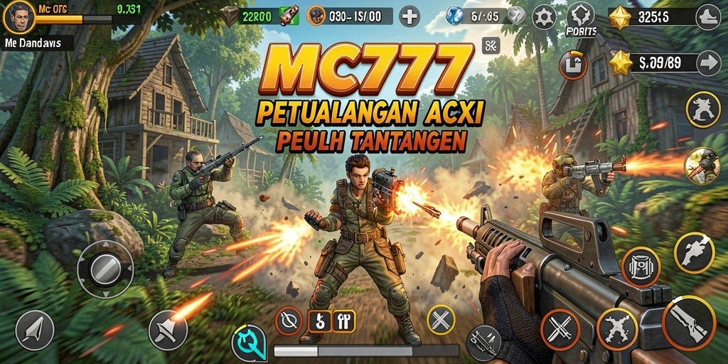Tangkapan layar MC777 menampilkan aksi seru di medan pertempuran.