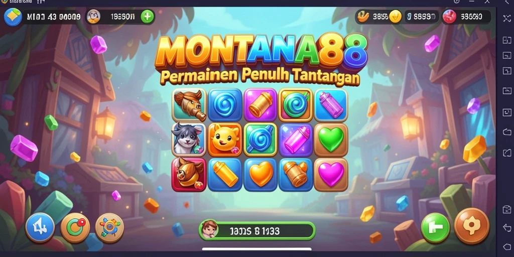 Tangkapan layar gameplay MONTANA88 dengan teka-teki Match-3 yang menarik.