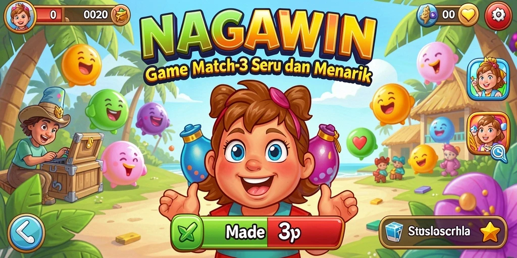 Tampilan gameplay NAGAWIN yang penuh warna dan seru.