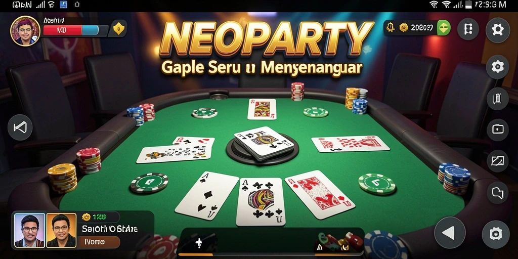 Tampilan gameplay <strong>NEOPARTY</strong> yang menarik dan interaktif dalam permainan Gaple.