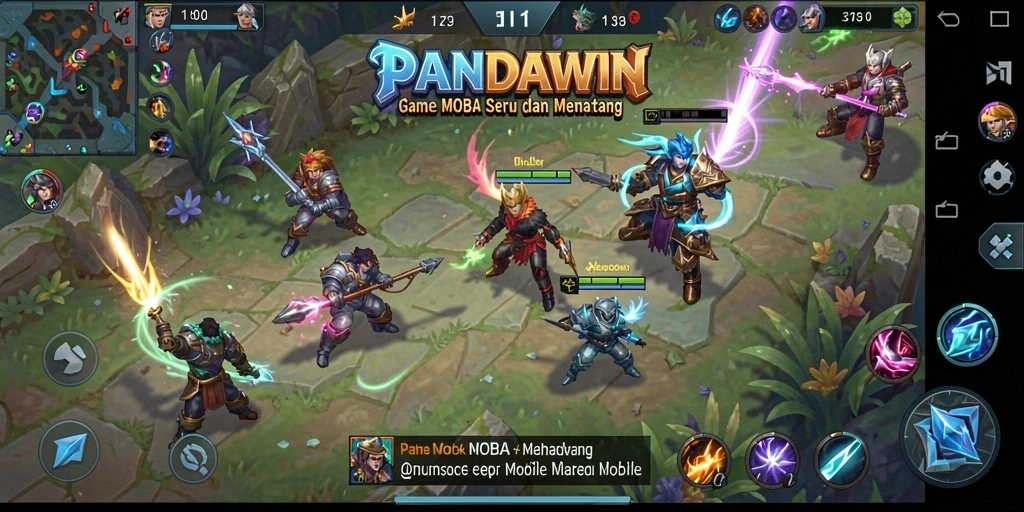Screenshot gameplay PANDAWIN yang menampilkan aksi seru di arena.