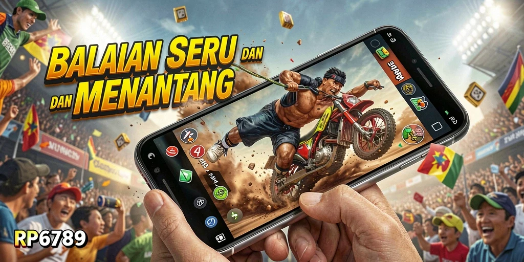 Tampilan gameplay balapan seru di RP6789 dengan mobil yang melaju kencang.