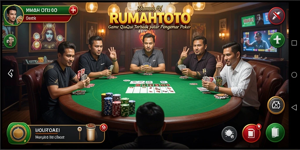 Screenshot RUMAHTOTO menampilkan gameplay QiuQiu yang seru.
