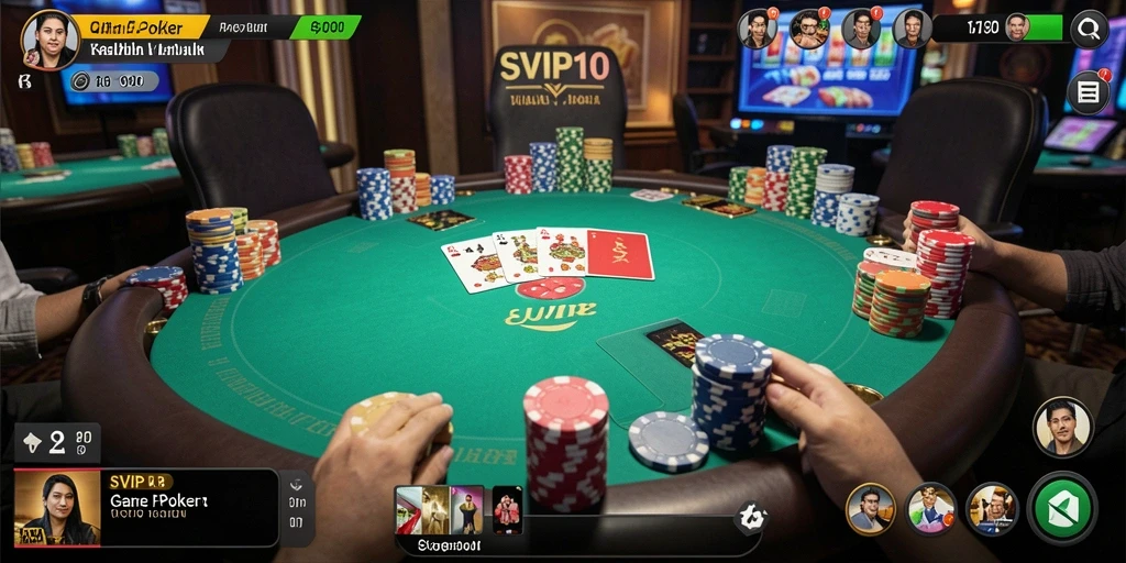 Tampilan gameplay SVIP10 dengan fitur poker yang menarik.